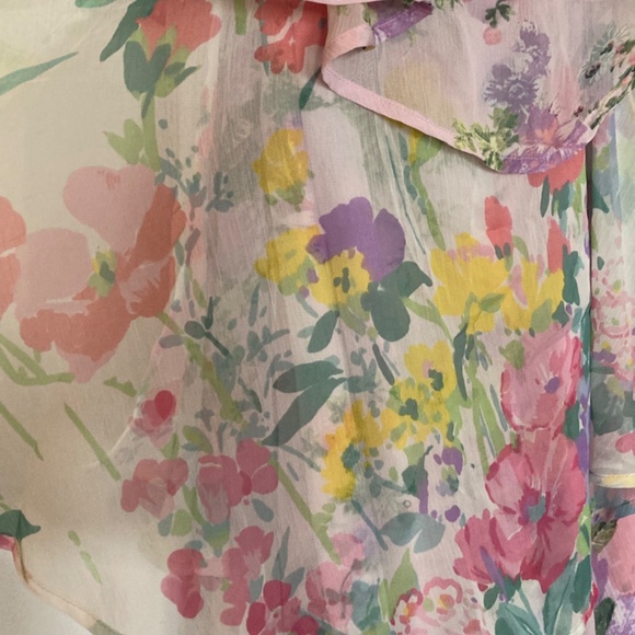 Strapless lavender floral print jumpsuit sz 10 - Picture 7 of 9